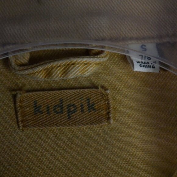 Kidpik Girls Size Small 7/8 Yellow Mustard Jacket Metal Button Up - Picture 3 of 11